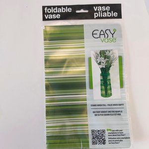 3/$20 Foldable reusable EASY VASE green stripes for flowers